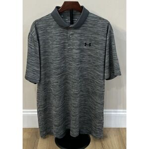 UNDER ARMOUR Men's Polo Shirt Performance Stretch Golf Short Sleeve X-Large Gray